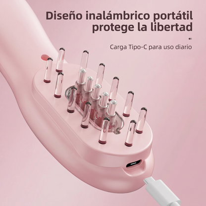 Masajeador Capilar 4 en 1 con Fototerapia, Dispensador de Sérum y Vibración Anticaída