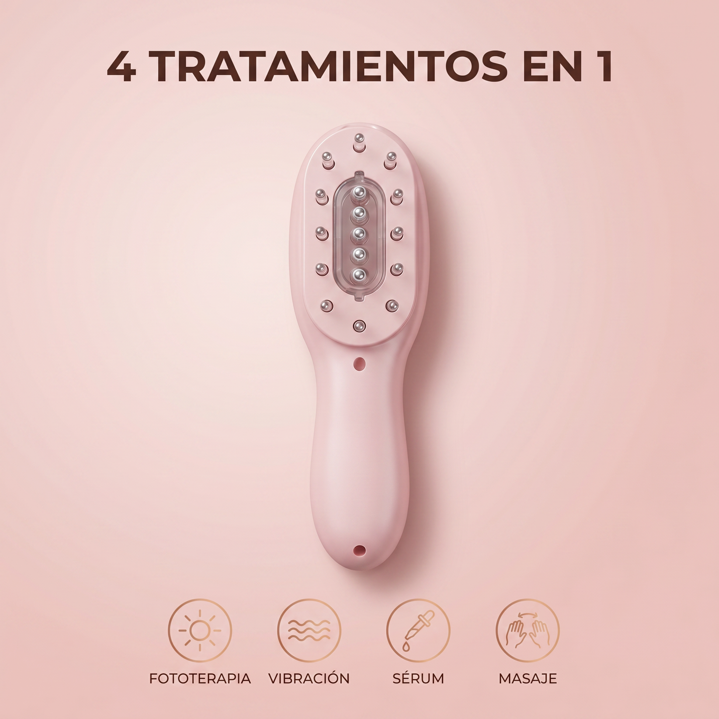 Masajeador Capilar 4 en 1 con Fototerapia, Dispensador de Sérum y Vibración Anticaída