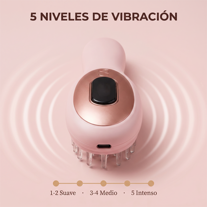 Masajeador Capilar 4 en 1 con Fototerapia, Dispensador de Sérum y Vibración Anticaída