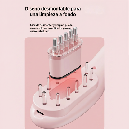 Masajeador Capilar 4 en 1 con Fototerapia, Dispensador de Sérum y Vibración Anticaída